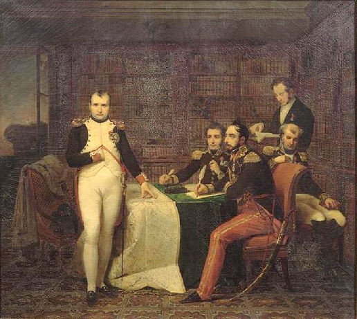 Napolon Ier dictant ses mmoires aux gnraux Montholon et Gourgaud en prsence d'Henri Gatien Bertrand et du comte de Las Cases - muse napolonien de l'le d'Aix